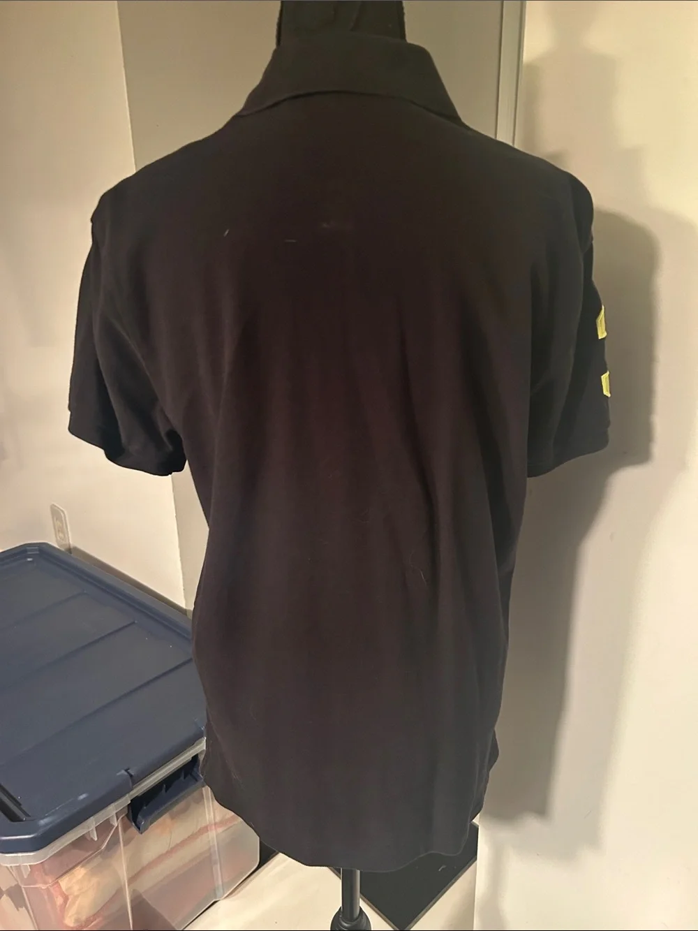 Ralph Lauren Black Polo with Red Inner Placket and Blue Pony